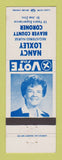 Matchbook Cover - Nancy Loxley Beaver County Coroner Election PA