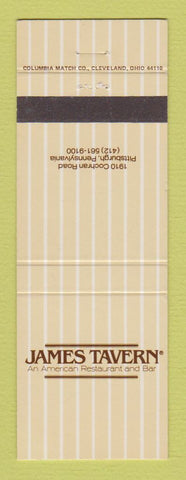 Matchbook Cover - James Tavern Pittsburgh PA