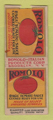 Matchbook Cover - Romolo Ragu Tomato Sauce Brooklyn NY DQ BOBTAIL WORN