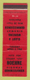 Matchbook Cover - Stuart Stu Hoehne Highway Commissioner Election 1963