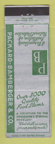 Matchbook Cover - Packard Bamberger Grocery