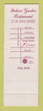 Matchbook Cover - Italian Garden Restaurant Irving TX