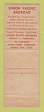 Matchbook Cover - Union Pacific Railroad Utah Parks Cedar City UT WEAR