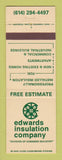 Matchbook Cover - Edwards Insulation Company Columbus OH
