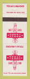 Matchbook Cover - Texas Liquor Stores Dallas TX