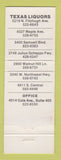 Matchbook Cover - Texas Liquor Stores Dallas TX