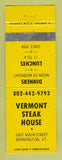 Matchbook Cover - Vermont Steak House Bennington VT WEAR