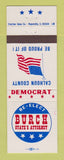 Matchbook Cover - Burch for State's Attorney Calhoun County