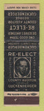 Matchbook Cover - George Guckenberger for County Auditor Election WEAR MISPRINT