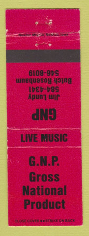 Matchbook Cover - Gross National Products GNP Music Butch Rosenbaum