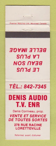 Matchbook Cover - Denis Audio TV Loretteville QC WEAR