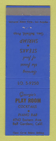 Matchbook Cover - Georgie's Play Room Bell Gardens CA
