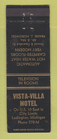 Matchbook Cover - Vista Villa Motel Ludington MI