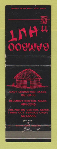 Matchbook Cover - Bamboo Hut Belmont Center East Lexington MA  WORN