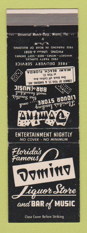 Matchbook Cover - Domino Liquor Store Miami Beach FL Bar WEAR