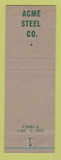 Matchbook Cover - Acme Steel Safety