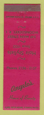 Matchbook Cover - Angelo's Hair Salon Beauty Woonsocket RI