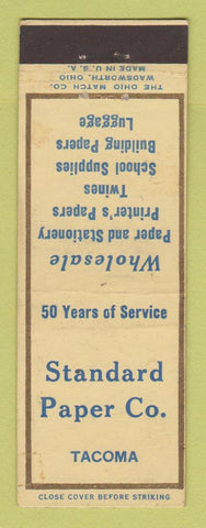 Matchbook Cover - Standard Paper Company Tacoma WA