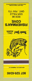 Matchbook Cover - Fisherman's Cove Ear Falls ON CREASE