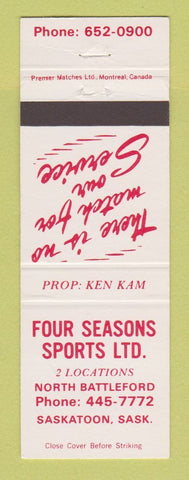 Matchbook Cover - Four Seasons Sports North Battleford Saskatoon SK