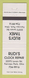 Matchbook Cover - Rudi's Clock Repair Fairview Park OH Rudi's Timex