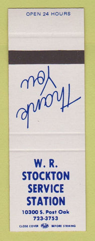 Matchbook Cover - WR Stockton oil gas SAMPLE