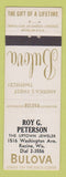 Matchbook Cover - Bulova Watches Roy Peterson Racine WI jewelry