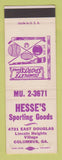Matchbook Cover - Hesse's Sporting Goods Columbus GA