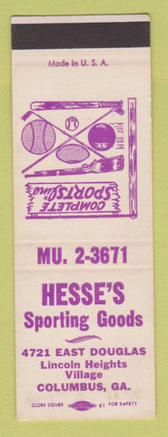 Matchbook Cover - Hesse's Sporting Goods Columbus GA