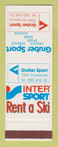 Matchbook Cover - Gruber Sport Ski Rental Pontresina Switzerland SAMPLE