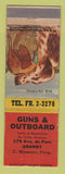 Matchbook Cover - Guns and Outboard Boat Motors Granby QC WEAR