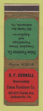 Matchbook Cover - RF Gornall Union Furniture Jacksonville FL