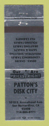Matchbook Cover - Patton's Desk City San Bernardino CA WEAR