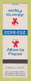 Matchbook Cover - Alberta Paper Calgary AB