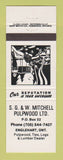 Matchbook Cover - SG & W Mitchell Pulpwood Englehart ON logs lumber