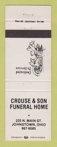 Matchbook Cover - Crouse and Son Funeral Home Johnstown OH WEAR