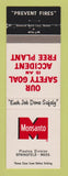 Matchbook Cover - Monsanto Safety Springfield MA Plastics Division