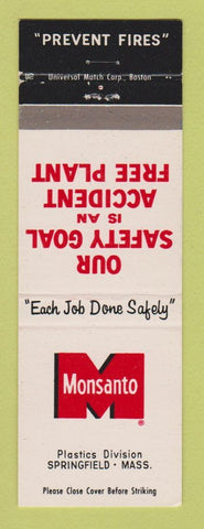 Matchbook Cover - Monsanto Safety Springfield MA Plastics Division