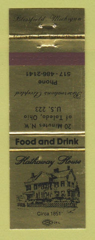 Matchbook Cover - Hathaway House Blissfield MI