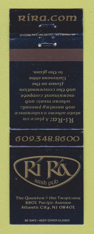 Matchbook Cover - Ri Ra Irish Pub Atlantic City NJ