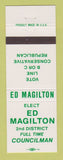 Matchbook Cover - Ed Magilton Council Election