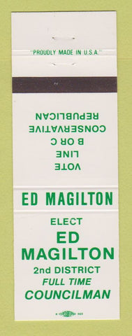 Matchbook Cover - Ed Magilton Council Election