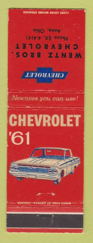 Matchbook Cover - 1961 Chevrolet Wentz Bros Anna OH