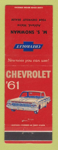 Matchbook Cover - 1961 Chevrolet MS Snowman Ashland ME
