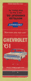 Matchbook Cover - 1961 Chevrolet Mosteller West Chester PA