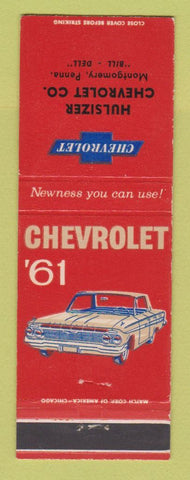 Matchbook Cover - 1961 Chevrolet Hulsizer Montgomery PA