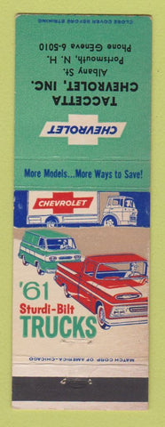 Matchbook Cover - 1961 Chevrolet Trucks Taccetta Portsmouth NH