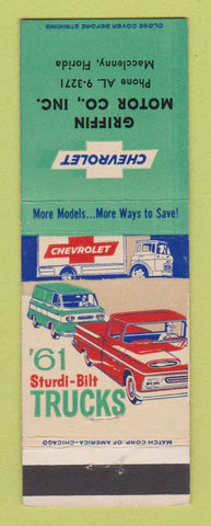 Matchbook Cover - 1961 Chevrolet Trucks Griffin Macclenny FL