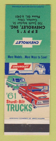 Matchbook Cover - 1961 Chevrolet Trucks Eppy's Canton OH
