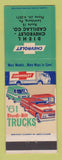 Matchbook Cover - 1961 Chevrolet Trucks Diehl Cadillac Lewisburg PA